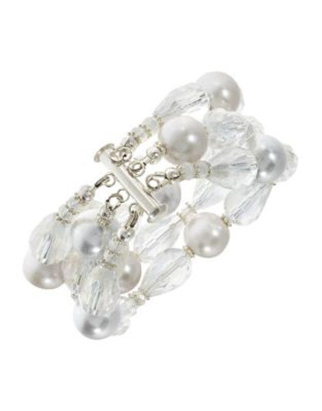 Jon De Porter Dolores Pear Crystal and Pearl Strand Bracelet - MYSTIQUE