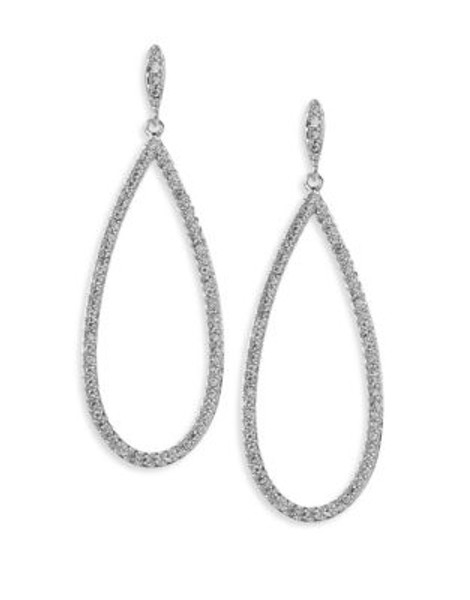 Nadri Open Pave Teardrop Earrings - SILVER