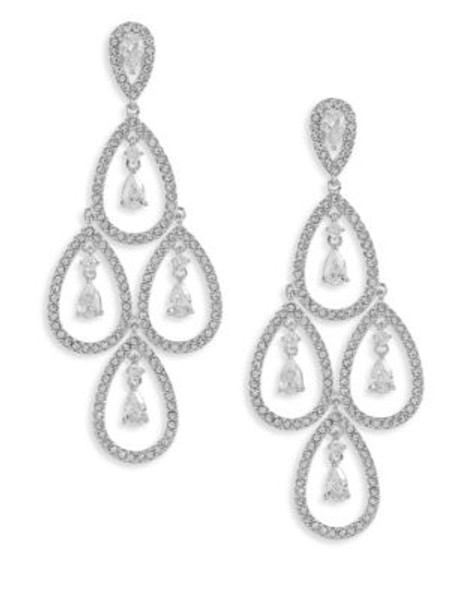 Nadri Open Pave Chandelier Earrings - SILVER