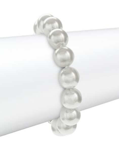 Lauren Ralph Lauren Glass Pearl Clasp Bracelet - WHITE