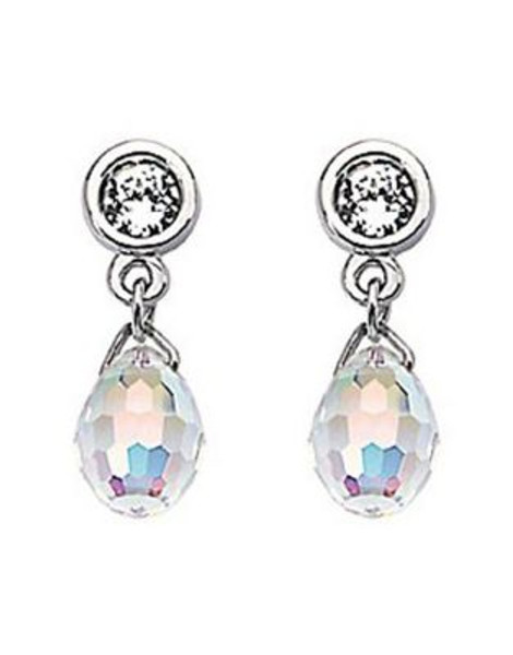 Swarovski Crystal Bead Earrings - SILVER