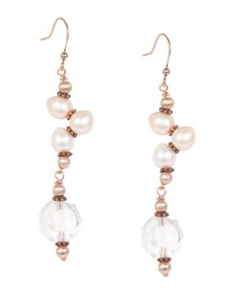 Jon De Porter Mixed Foliage Drop Earrings - ROSE GOLD