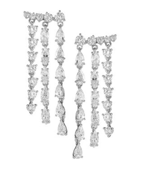 Nadri Silvertone Chandelier Earrings - SILVER