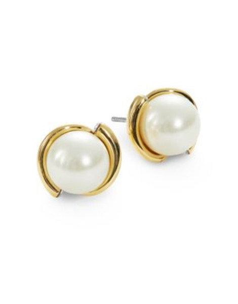 Kate Spade New York Dainty Glass Pearl Studs - CREAM