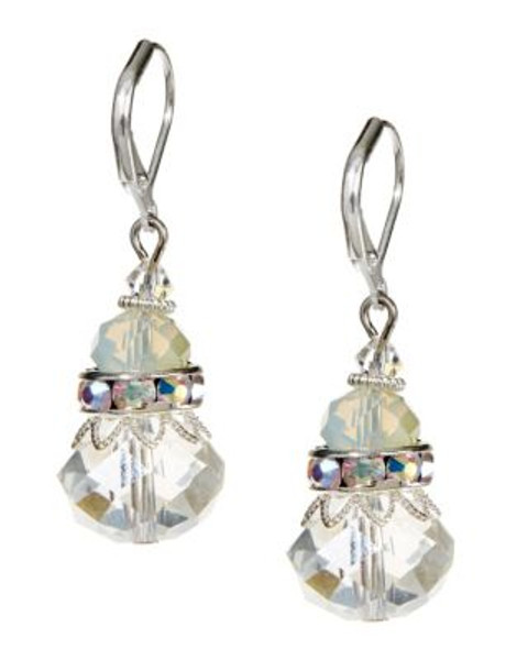 Rita D Crystal Bead Earrings - SILVER