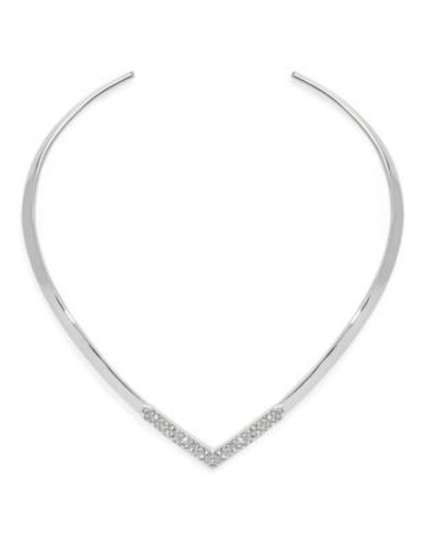 Lauren Ralph Lauren Pave Crystal Collar Necklace - SILVER