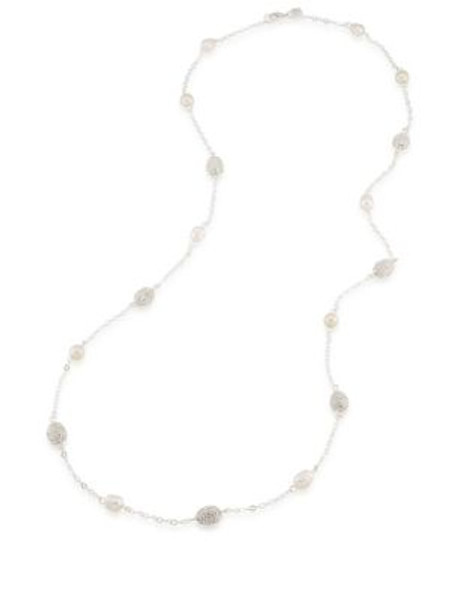 Carolee Oyster Bar Station Necklace - WHITE