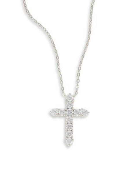 Nadri Mini Cross Pendant Necklace - SILVER