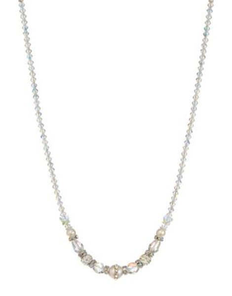 Rita D Crystal Beaded Necklace - SILVER