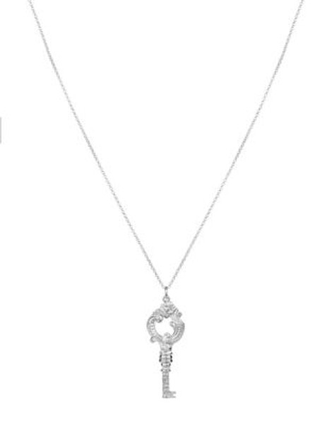 Mmcrystal Leaf Pendant Necklace - SILVER