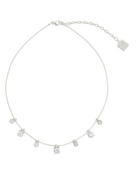 Anne Klein Metal Crystal Collar Necklace - SILVER