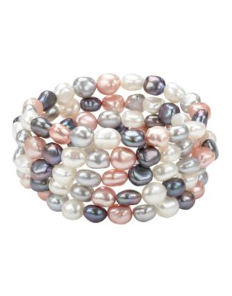 Honora Style Multi Tone Pearl Bracelet Set 5 - PINK