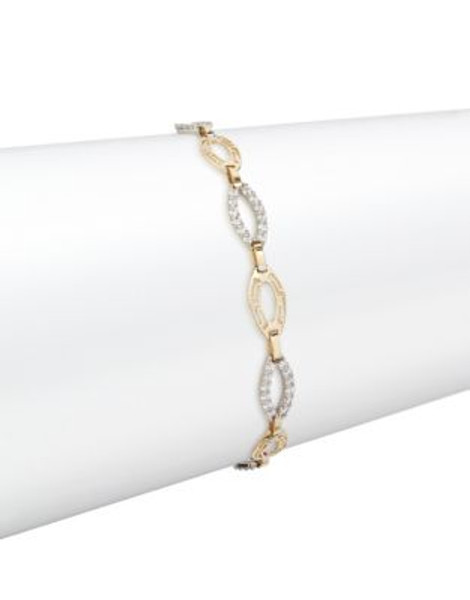 Fine Jewellery Two-Tone 14K Gold Pave Marquis Bracelet - CUBIC ZIRCONIA