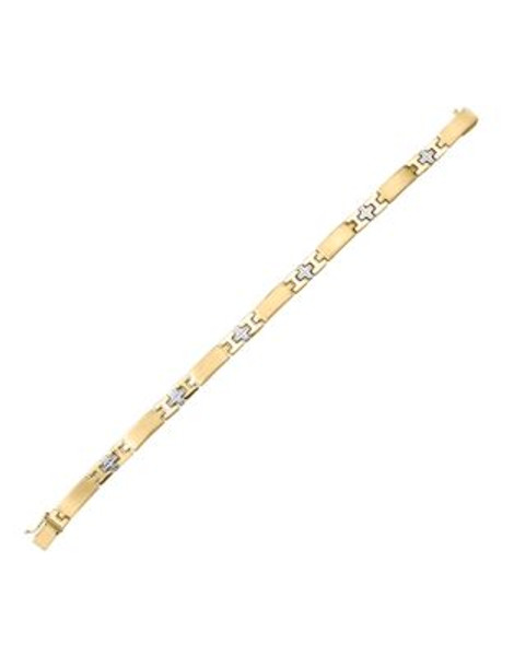 Fine Jewellery 14K Gold Rhodium-Cross Bracelet - YELLOW GOLD