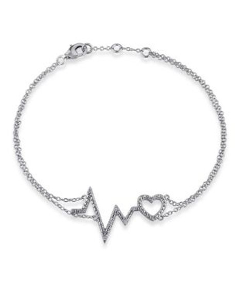 Concerto Diamond Heartbeat Sterling Silver Bracelet - DIAMOND