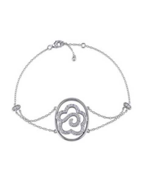 Concerto White Topaz Sterling Silver Flower Bracelet - TOPAZ