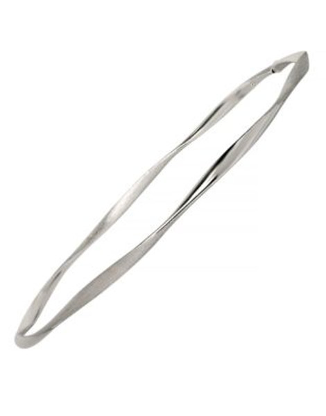 Fine Jewellery Satin and Polished 14K White Gold Bangle - WHITE GOLD