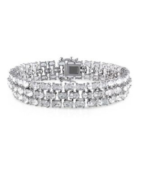 Concerto White Topaz Sterling Silver 3-Row Bracelet - TOPAZ