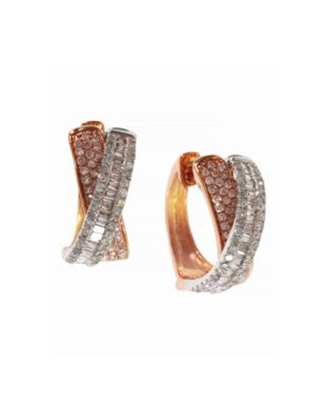 Effy 14K White and Rose Gold 0.91ct. T.W. Diamond Earrings - DIAMOND