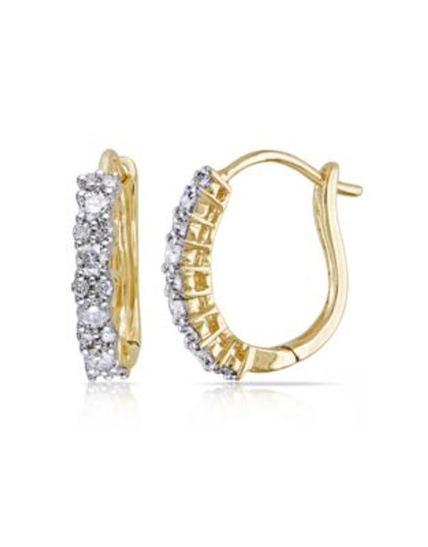 Concerto .5 CT Diamond TW 14k Yellow Gold Cuff Earrings - DIAMOND