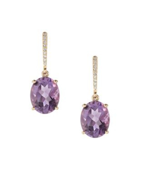 Town & Country 0.054 TCW Amethyst 14K Yellow Gold Earrings - AMETHYST