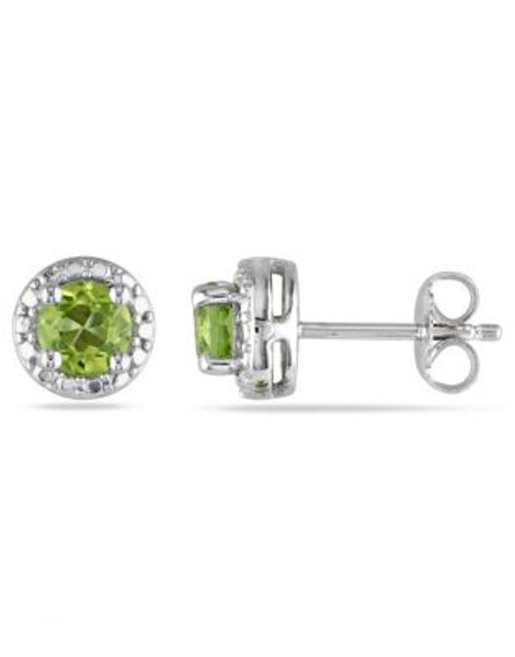 Concerto Sterling Silver and Peridot Stud Earrings - PERIDOT