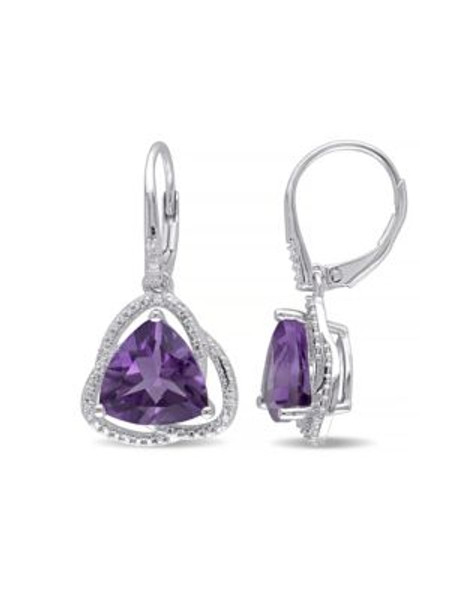 Concerto Amethyst and Diamond Sterling Silver Orbit Dangle Earrings - AMETHYST