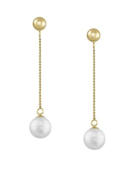 Effy 14K Yellow Gold and Freshwater Pearl Earrings - PEARL