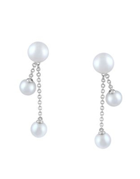 Effy 14K White Gold and Pearl Earrings - PEARL