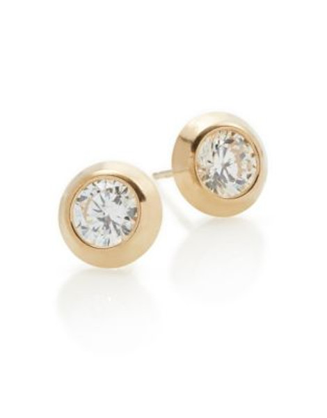 Fine Jewellery 14K Yellow Gold Button Earrings - CUBIC ZIRCONIA