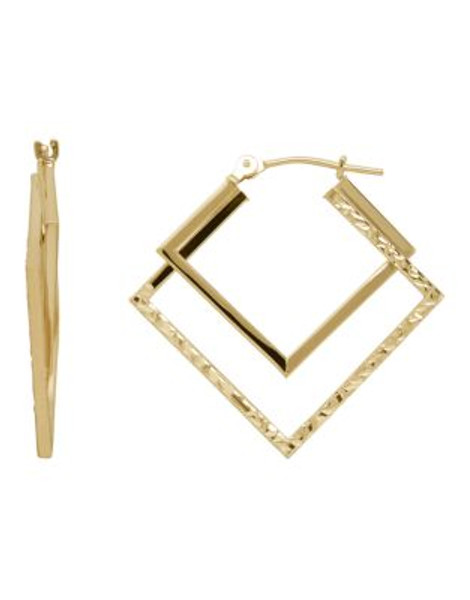 Fine Jewellery 14K Gold Double-Square Hoops - YELLOW GOLD