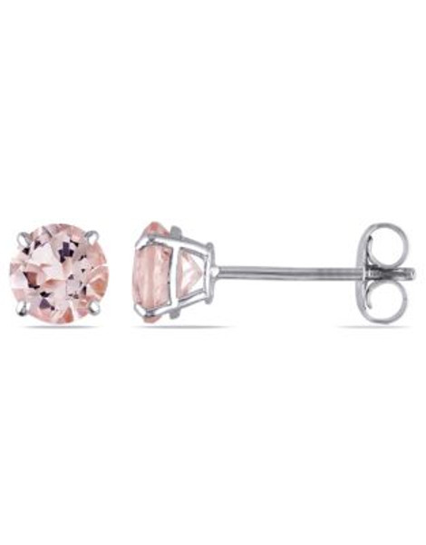 Concerto 1 CT TGW Morganite Ear Pin 14k White Gold Earrings - PINK