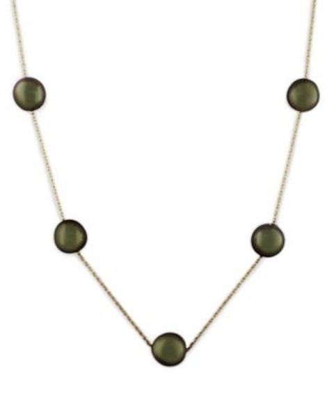 Effy 14K Yellow Gold Tahitian Pearl Necklace - BLACK