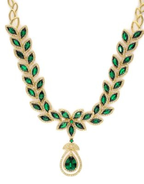 Effy 14k Yellow Gold Diamond Emerald Necklace - EMERALD