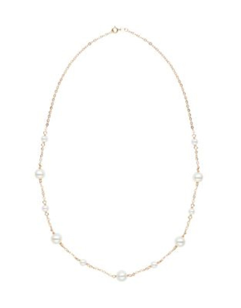 Honora Style 5mm-8.5mm Potato Pearl and 14K Yellow Gold Necklace - WHITE