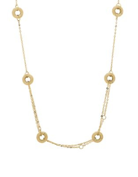Fine Jewellery 14k Yellow Gold Circle Station Necklace - YELLOW GOLD