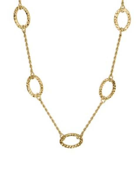Fine Jewellery 14K Yellow Gold Open Oval Station Necklace - GOLD