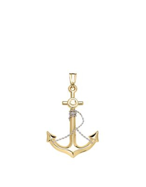 Fine Jewellery 14K Two-Tone Gold Anchor Pendant - TWO TONE GOLD