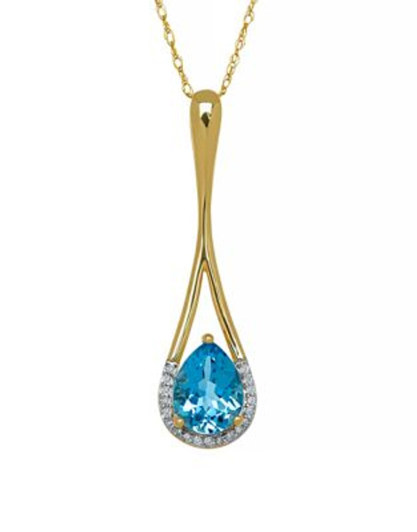 Town & Country Teardrop Topaz Necklace - BLUE TOPAZ