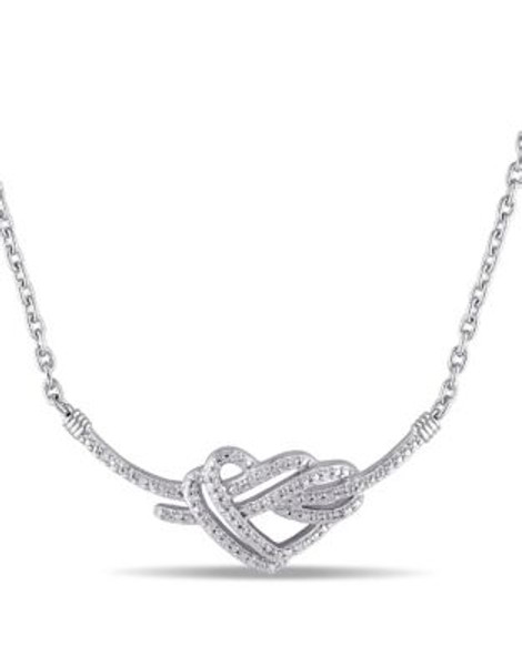 Concerto Diamond Knotted Heart Necklace - DIAMOND