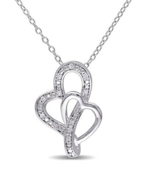 Concerto Diamond Interlocking Hearts Necklace - DIAMOND