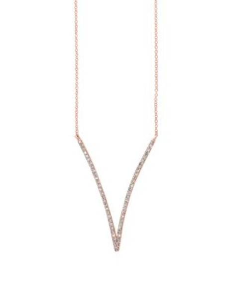 Effy 14K Rose Gold and 0.28 TCW Diamond Necklace - DIAMOND