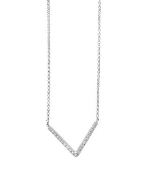 Effy 0.18 Total Carat Weight Diamond and 14K White Gold Chevron Necklace - DIAMOND