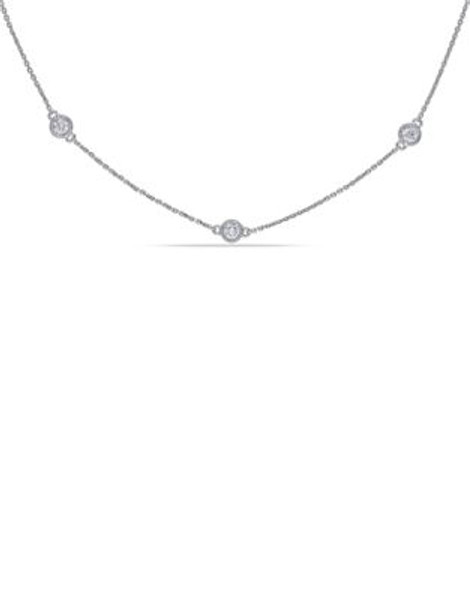 Concerto 1 CT Diamond TW Necklace With 14k White Gold Chain - DIAMOND
