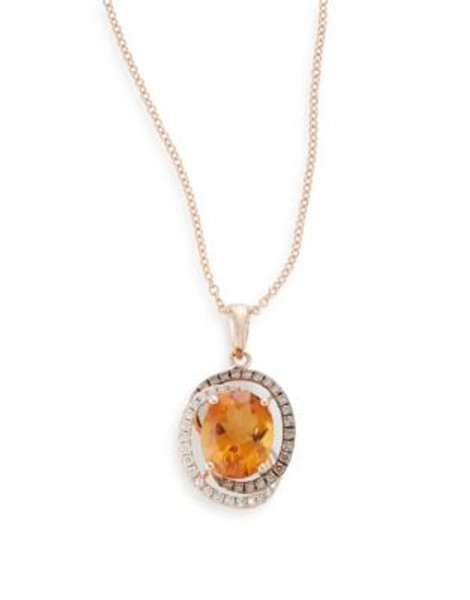 Effy 14K Rose Gold Citrine Pendant Necklace - CITRINE