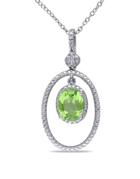 Concerto Sterling Silver 0.05 TCW Diamond and Peridot Necklace - PERIDOT