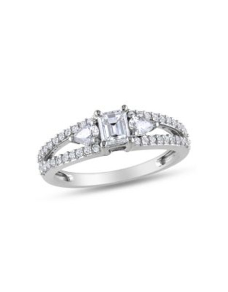 Concerto 1 CT Multi-shape Diamonds TW 14k White Gold Fashion Ring - DIAMOND - 8