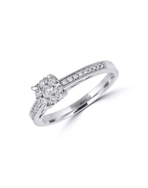 Effy 14K White Gold and Diamond Snowflake Ring - WHITE GOLD - 7