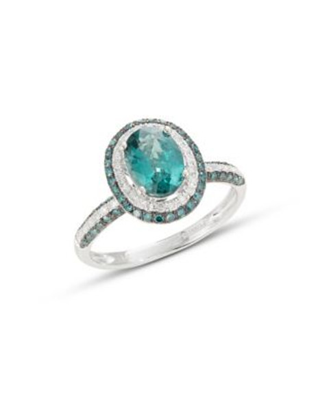 Effy 14K White Gold Kyanite and Diamond Ring - TEAL - 7