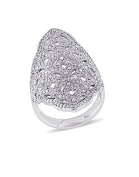 Concerto Diamond and Sterling Silver Vintage Ring - DIAMOND - 6